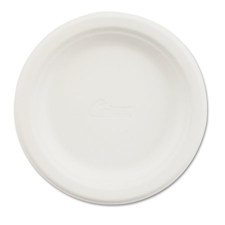 CHINET Paper Dinnerware, Plate, 6 dia, White, PK125 21225